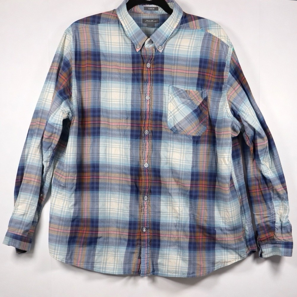 Eddie Bauer Men's 2XL Multicolored Flannel LS Button Up